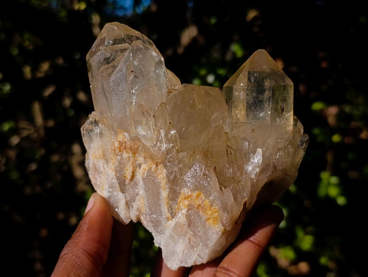 Natural Clear Citrine Quartz Clusters x 6 From Luena, Congo - Toprock Gemstones and Minerals 