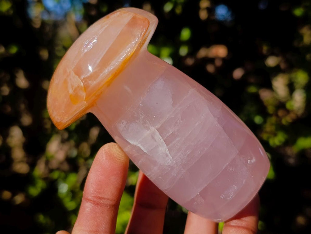Polished Large Gemmy Rose Quartz Mushrooms x 4 From Madagascar - Toprock Gemstones and Minerals 