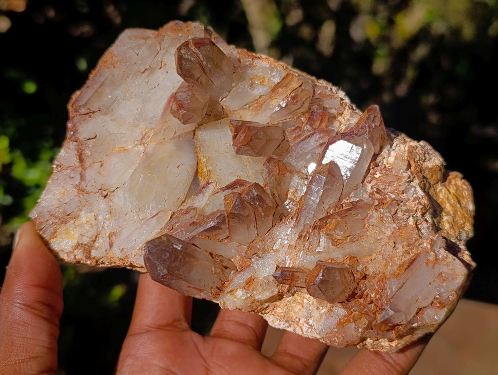 Natural Red Hematoid Quartz Crystal Clusters x 4 From Karoi, Zimbabwe - Toprock Gemstones and Minerals 