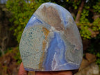 Polished and Natural Large Blue Lace Agate Standing Display Piece x 1 From Nsanje, Malawi - Toprock Gemstones and Minerals 