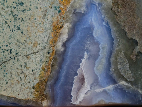 Polished and Natural Large Blue Lace Agate Standing Display Piece x 1 From Nsanje, Malawi - Toprock Gemstones and Minerals 