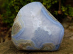 Polished and Natural Large Blue Lace Agate Standing Display Piece x 1 From Nsanje, Malawi - Toprock Gemstones and Minerals 