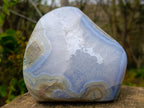 Polished and Natural Large Blue Lace Agate Standing Display Piece x 1 From Nsanje, Malawi - Toprock Gemstones and Minerals 