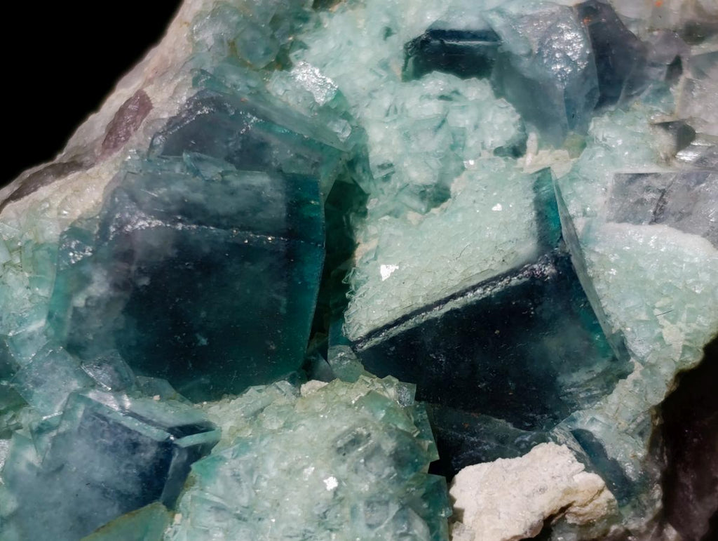 Natural Cabinet Size Green Cubic Fluorite Specimens x 3 From Mandrosonoro, Madagascar - Toprock Gemstones and Minerals 