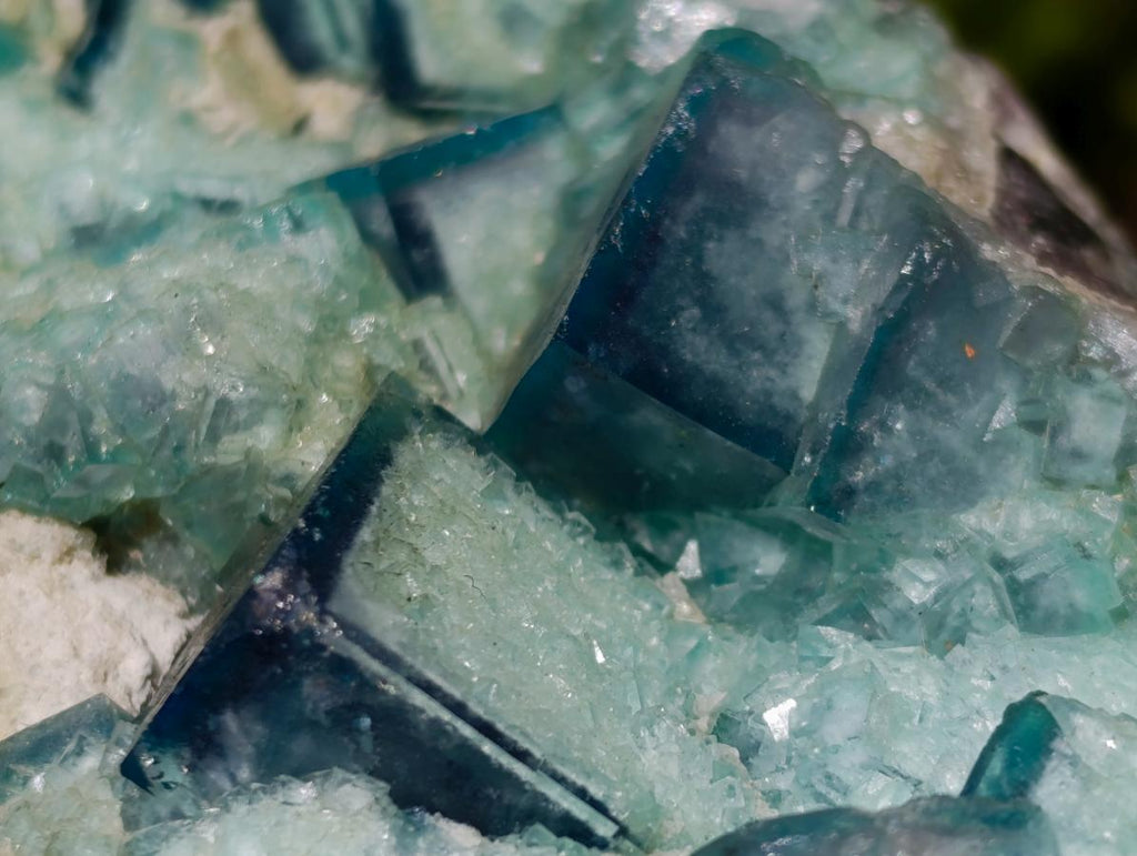 Natural Cabinet Size Green Cubic Fluorite Specimens x 3 From Mandrosonoro, Madagascar - Toprock Gemstones and Minerals 