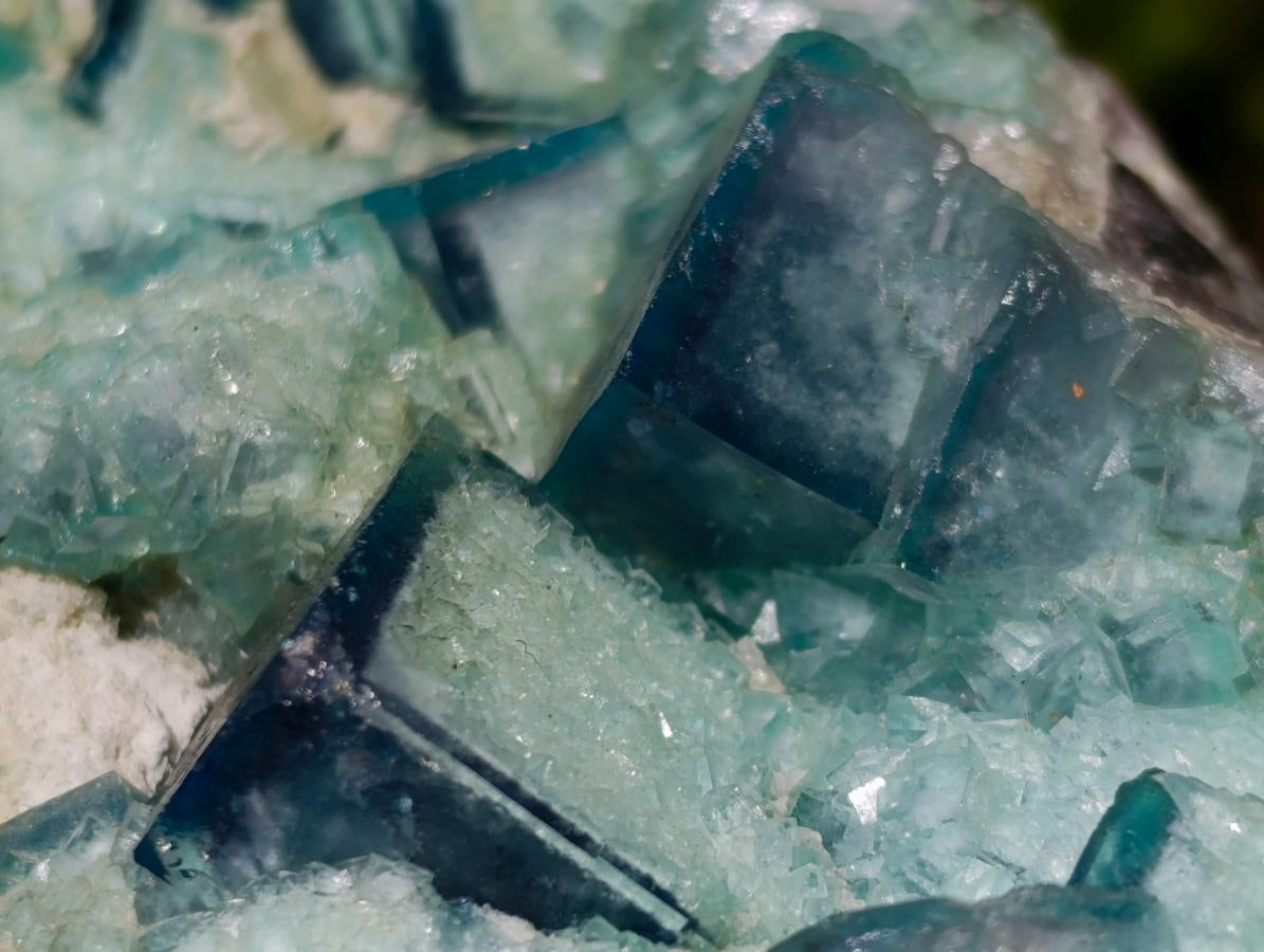Natural Cabinet Size Green Cubic Fluorite Specimens x 3 From Mandrosonoro, Madagascar - Toprock Gemstones and Minerals 