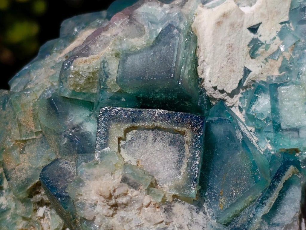 Natural Cabinet Size Green Cubic Fluorite Specimens x 3 From Mandrosonoro, Madagascar - Toprock Gemstones and Minerals 