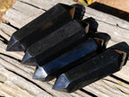 Polished Double Terminated Black Basalt Crystals x 4 From Madagascar - Toprock Gemstones and Minerals 