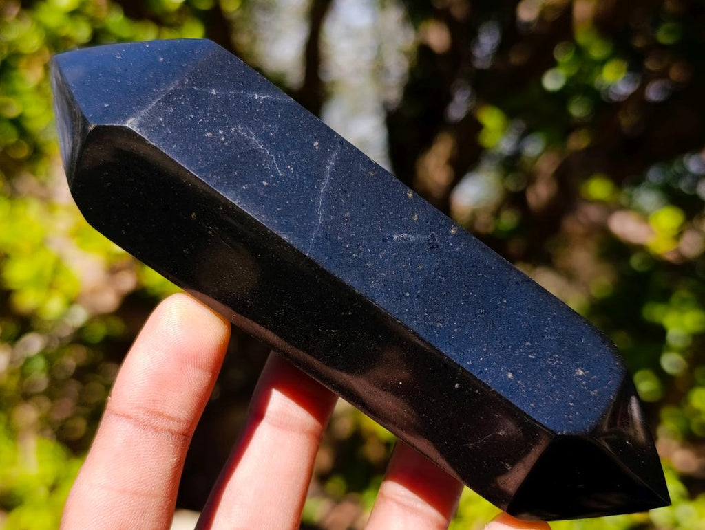 Polished Double Terminated Black Basalt Crystals x 4 From Madagascar - Toprock Gemstones and Minerals 