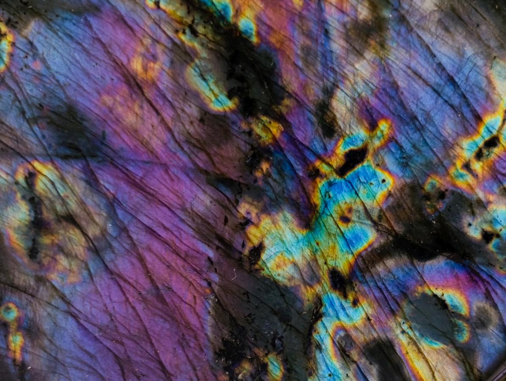 Polished Spectrolite Labradorite Standing Display Pieces x 4 From Madagascar - Toprock Gemstones and Minerals 