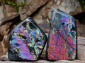 Polished Spectrolite Labradorite Standing Display Pieces x 4 From Madagascar - Toprock Gemstones and Minerals 