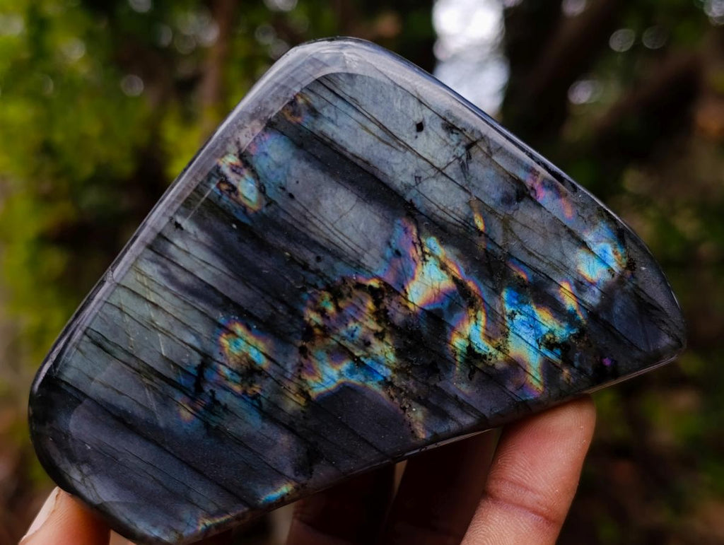 Polished Spectrolite Labradorite Standing Display Pieces x 4 From Madagascar - Toprock Gemstones and Minerals 