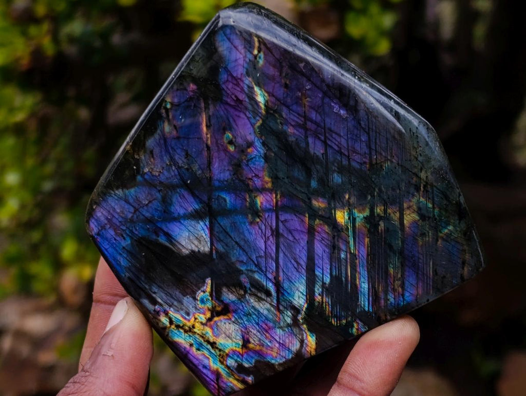 Polished Spectrolite Labradorite Standing Display Pieces x 4 From Madagascar - Toprock Gemstones and Minerals 