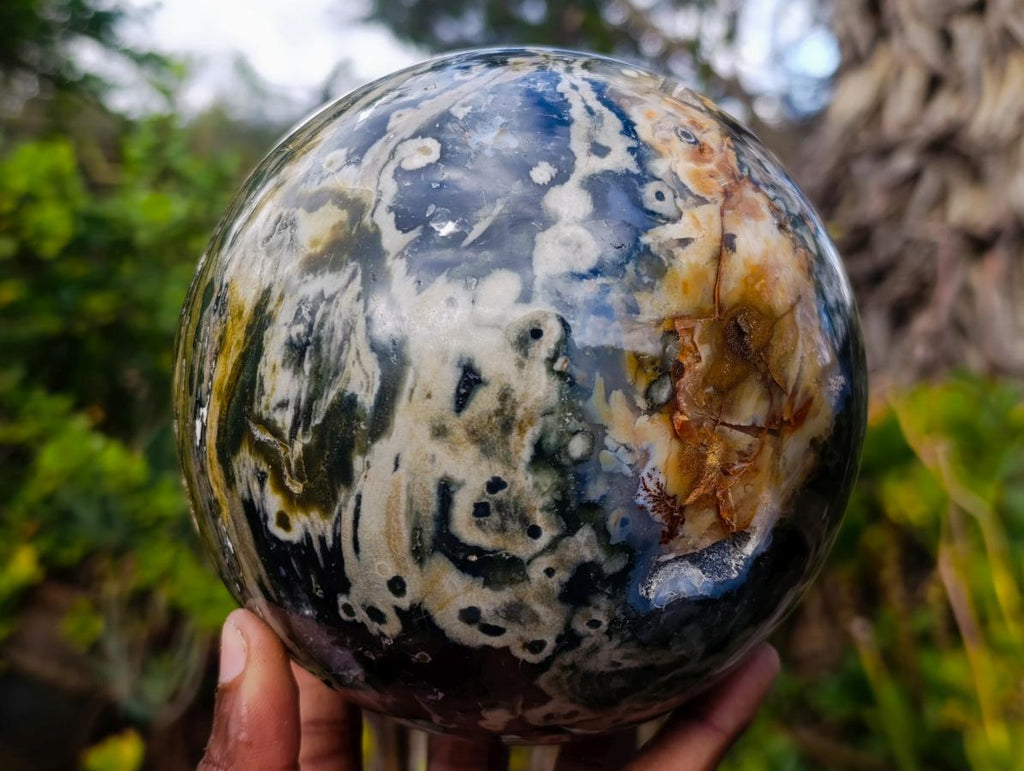Polished XL Ocean Jasper Sphere x 1 From Boeny, Madagascar - Toprock Gemstones and Minerals 