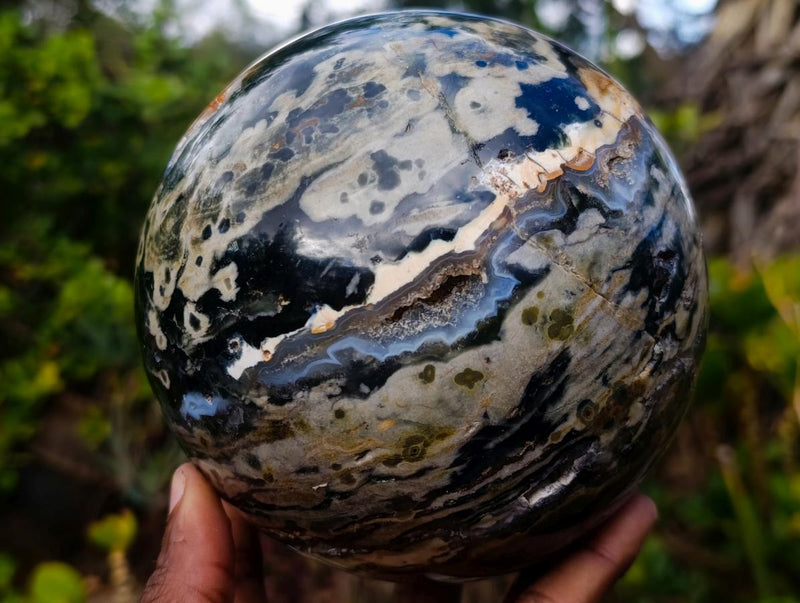 Polished XL Ocean Jasper Sphere x 1 From Boeny, Madagascar - Toprock Gemstones and Minerals 