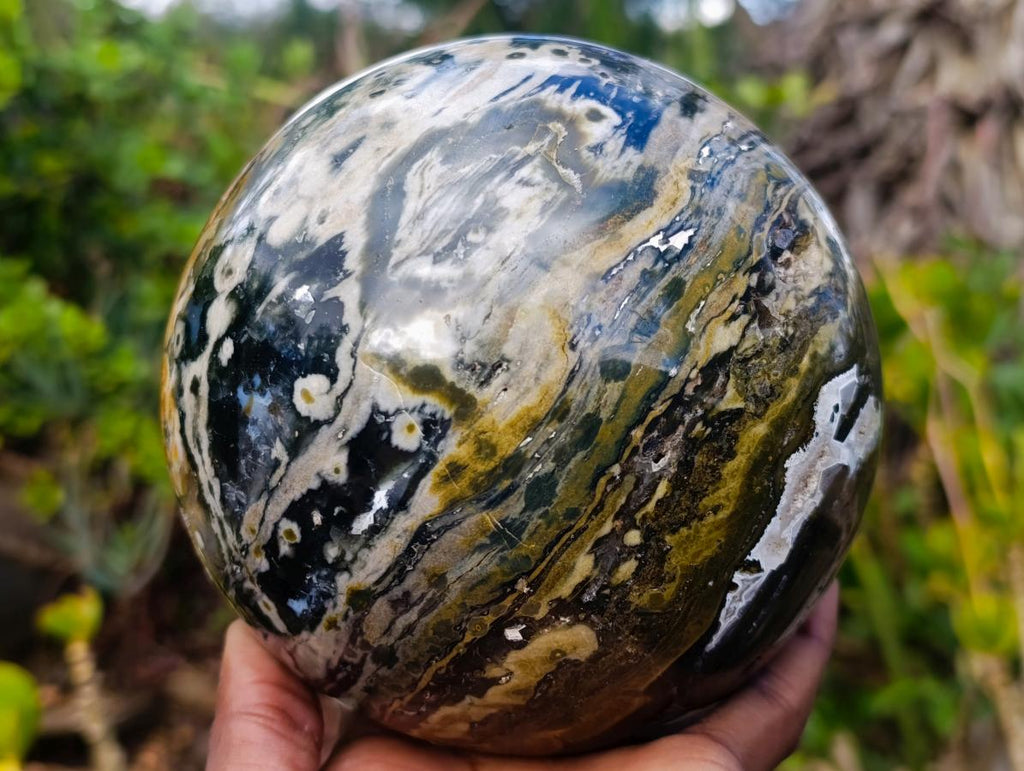 Polished XL Ocean Jasper Sphere x 1 From Boeny, Madagascar - Toprock Gemstones and Minerals 