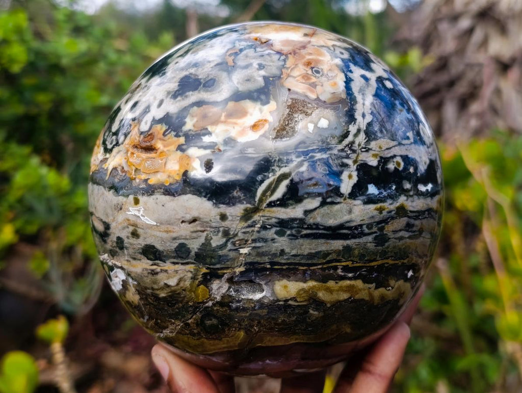 Polished XL Ocean Jasper Sphere x 1 From Boeny, Madagascar - Toprock Gemstones and Minerals 