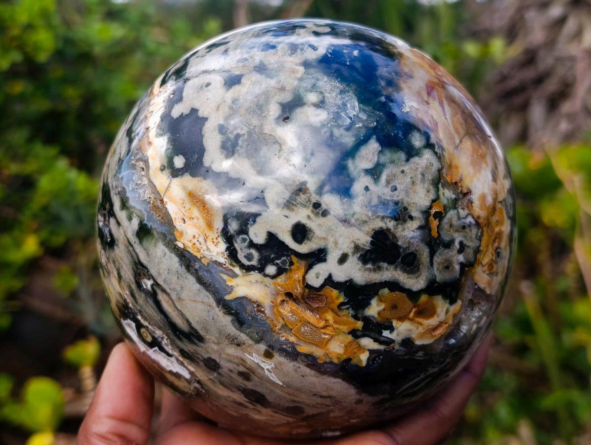 Polished XL Ocean Jasper Sphere x 1 From Boeny, Madagascar - Toprock Gemstones and Minerals 