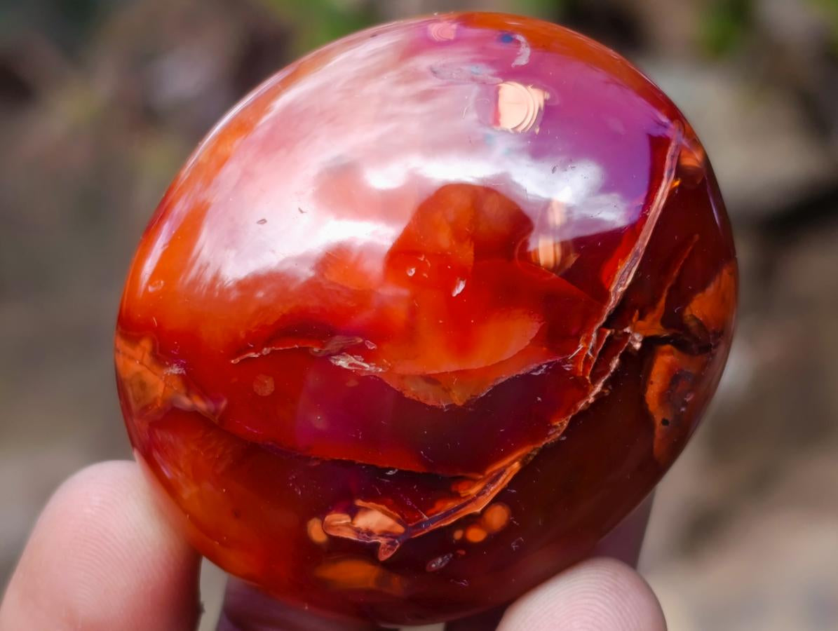 Polished Carnelian Agate Gemstone Galets x 24 From Madagascar - Toprock Gemstones and Minerals 