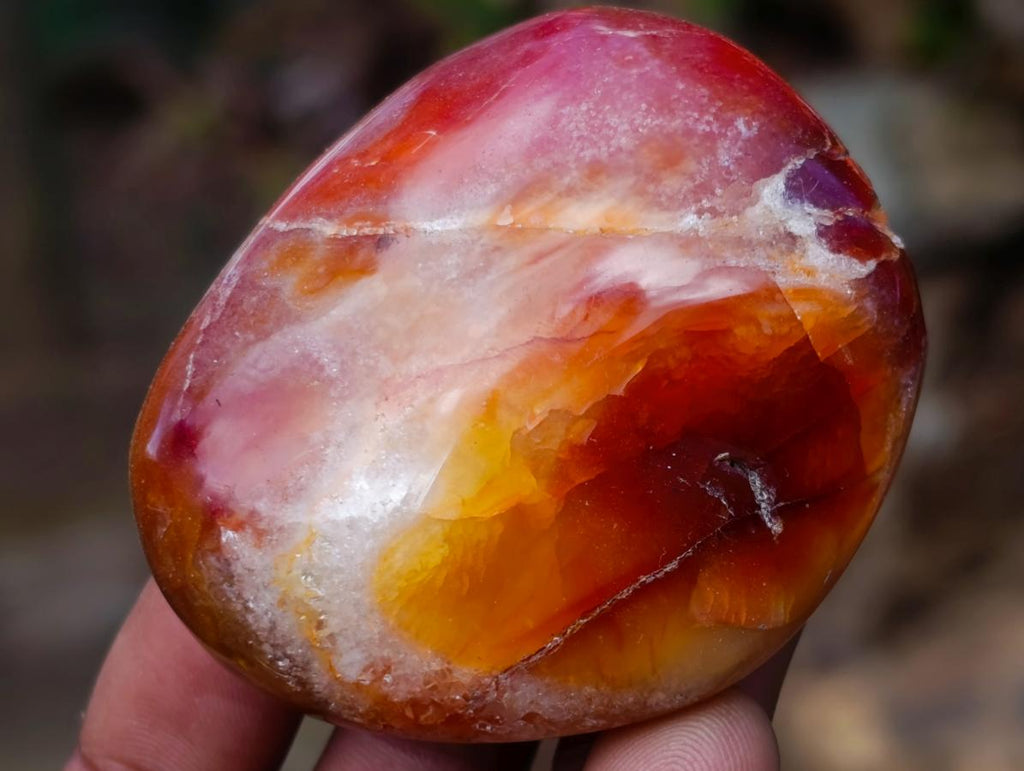 Polished Carnelian Agate Gemstone Galets x 24 From Madagascar - Toprock Gemstones and Minerals 