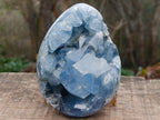Polished and Natural Large Blue Celestite Egg x 1 From Sakoany, Madagascar - Toprock Gemstones and Minerals 