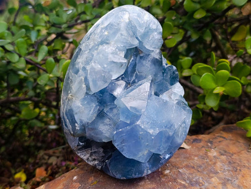 Polished and Natural Large Blue Celestite Egg x 1 From Sakoany, Madagascar - Toprock Gemstones and Minerals 
