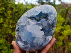 Polished and Natural Large Blue Celestite Egg x 1 From Sakoany, Madagascar - Toprock Gemstones and Minerals 