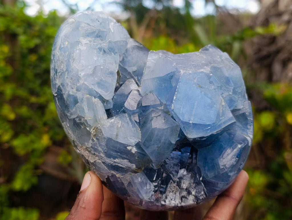 Polished and Natural Large Blue Celestite Egg x 1 From Sakoany, Madagascar - Toprock Gemstones and Minerals 