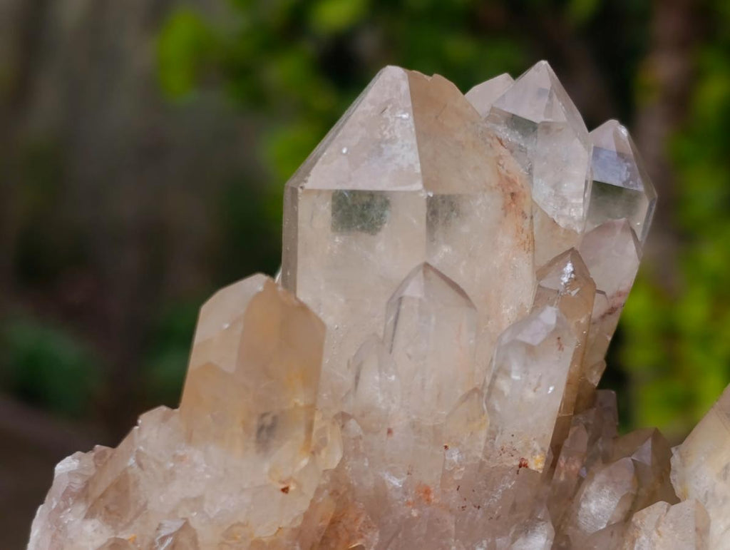 Natural Cascading Smokey and Clear Citrine Quartz Clusters x 4 From Luena, Congo - Toprock Gemstones and Minerals 