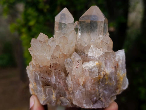 Natural Cascading Smokey and Clear Citrine Quartz Clusters x 4 From Luena, Congo - Toprock Gemstones and Minerals 