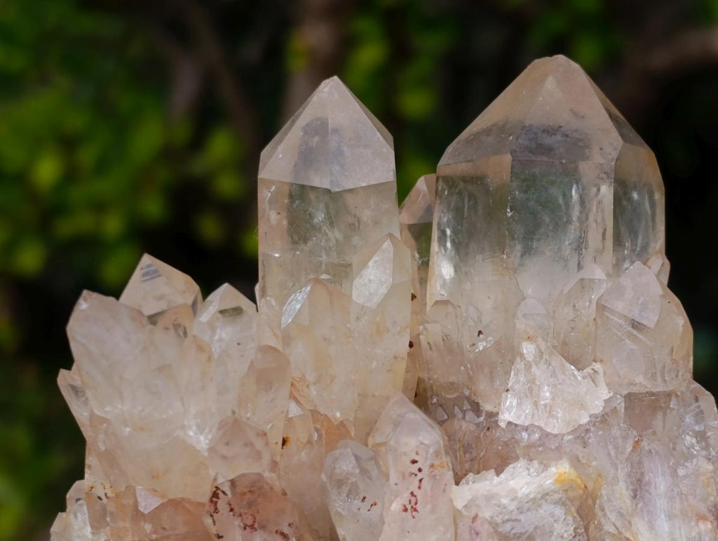 Natural Cascading Smokey and Clear Citrine Quartz Clusters x 4 From Luena, Congo - Toprock Gemstones and Minerals 