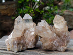 Natural Cascading Smokey and Clear Citrine Quartz Clusters x 4 From Luena, Congo - Toprock Gemstones and Minerals 