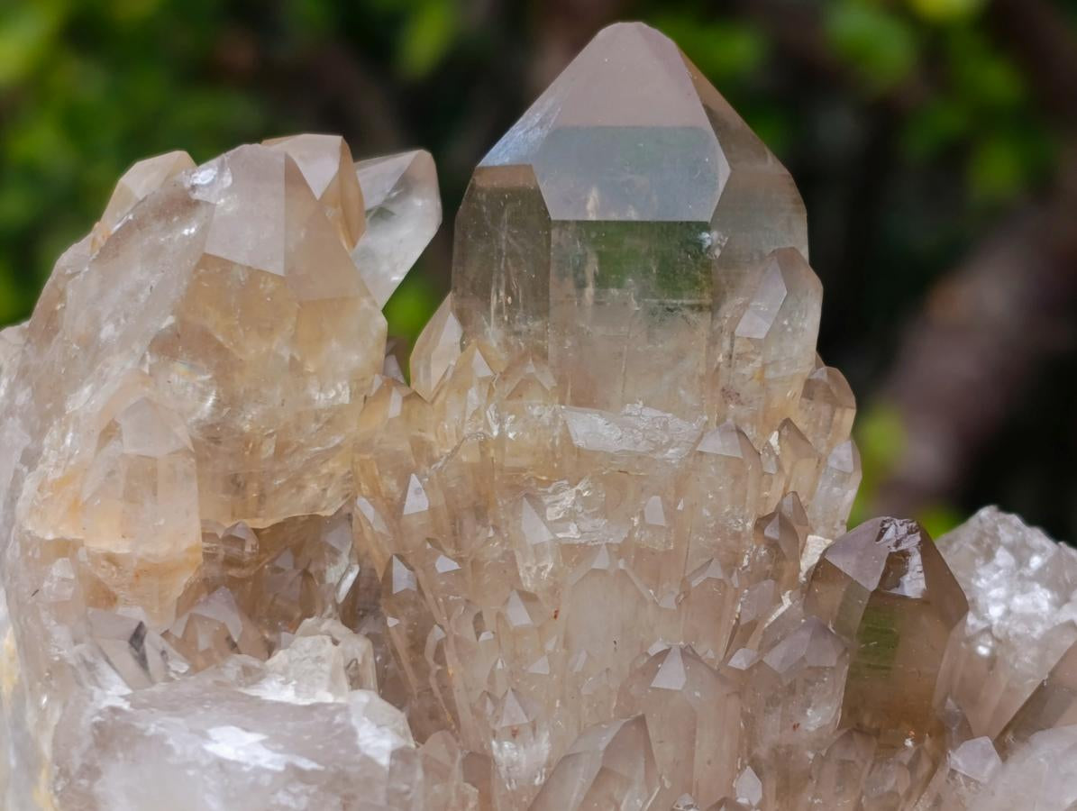 Natural Cascading Smokey and Clear Citrine Quartz Clusters x 4 From Luena, Congo - Toprock Gemstones and Minerals 