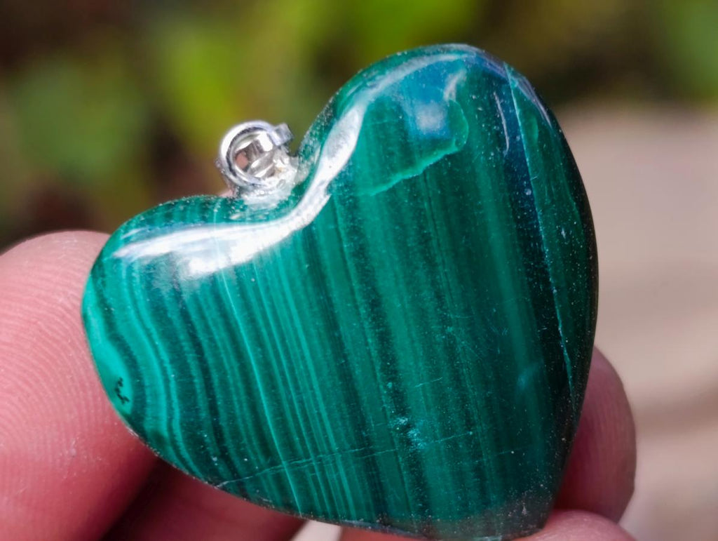 Hand Made Flower Banded Malachite Heart and Elephant Shaped Pendants x 19 From Congo - Toprock Gemstones and Minerals 