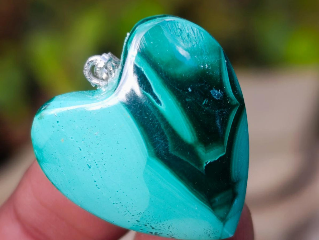 Hand Made Flower Banded Malachite Heart and Elephant Shaped Pendants x 19 From Congo - Toprock Gemstones and Minerals 