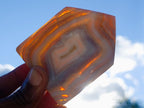 Polished Banded Agate Crystal Shaped Slices x 12 From Madagascar - Toprock Gemstones and Minerals 