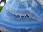 Polished and Natural Blue Lace Agate Standing Display Pieces x 2 From Nsanje, Malawi - Toprock Gemstones and Minerals 