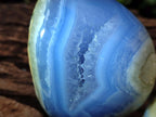 Polished and Natural Blue Lace Agate Standing Display Pieces x 2 From Nsanje, Malawi - Toprock Gemstones and Minerals 