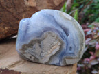 Polished and Natural Blue Lace Agate Standing Display Pieces x 2 From Nsanje, Malawi - Toprock Gemstones and Minerals 