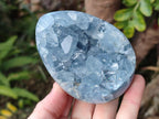 Polished and Natural Blue Celestite Eggs x 3 From Sakoany, Madagascar - Toprock Gemstones and Minerals 