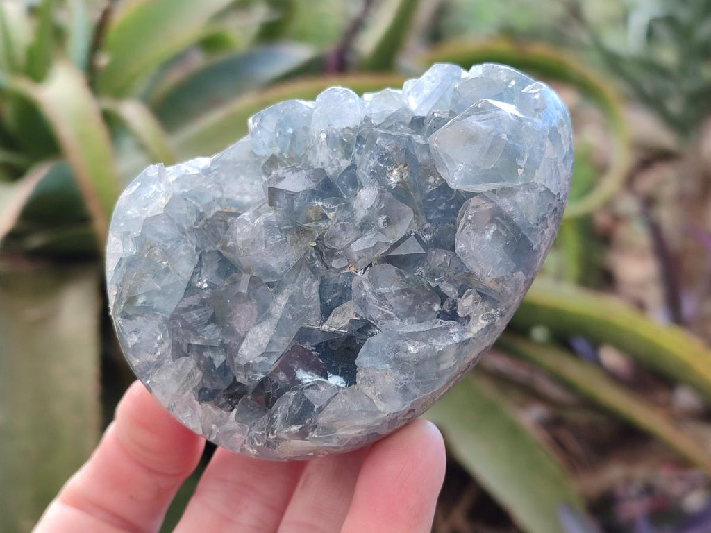 Polished and Natural Blue Celestite Eggs x 3 From Sakoany, Madagascar - Toprock Gemstones and Minerals 