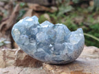 Polished and Natural Blue Celestite Eggs x 3 From Sakoany, Madagascar - Toprock Gemstones and Minerals 