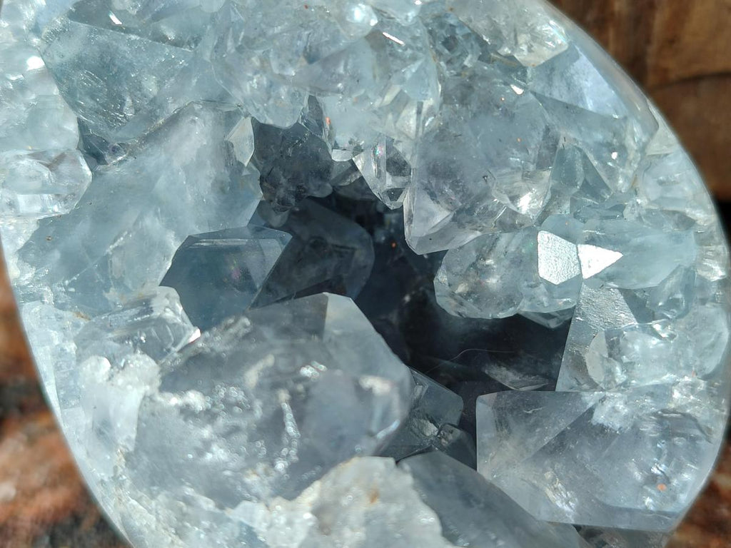 Polished and Natural Blue Celestite Eggs x 3 From Sakoany, Madagascar - Toprock Gemstones and Minerals 