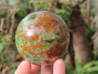 Polished Green Chrysoprase Spheres x 4 From Ambatondrazaka, Madagascar - Toprock Gemstones and Minerals 