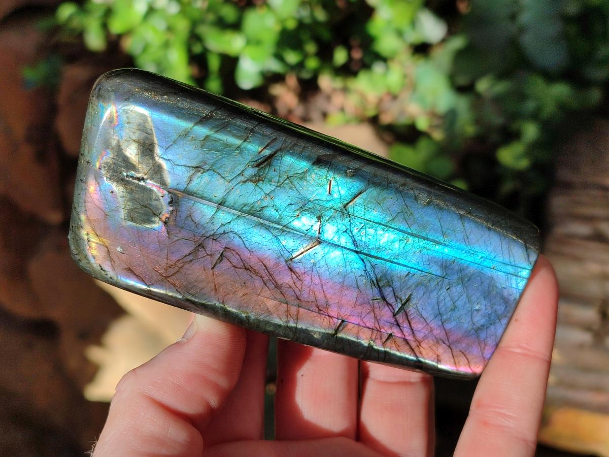 Polished Spectrolite Labradorite Standing Display Pieces x 6 From Madagascar - Toprock Gemstones and Minerals 