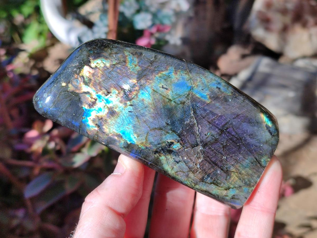 Polished Spectrolite Labradorite Standing Display Pieces x 6 From Madagascar - Toprock Gemstones and Minerals 