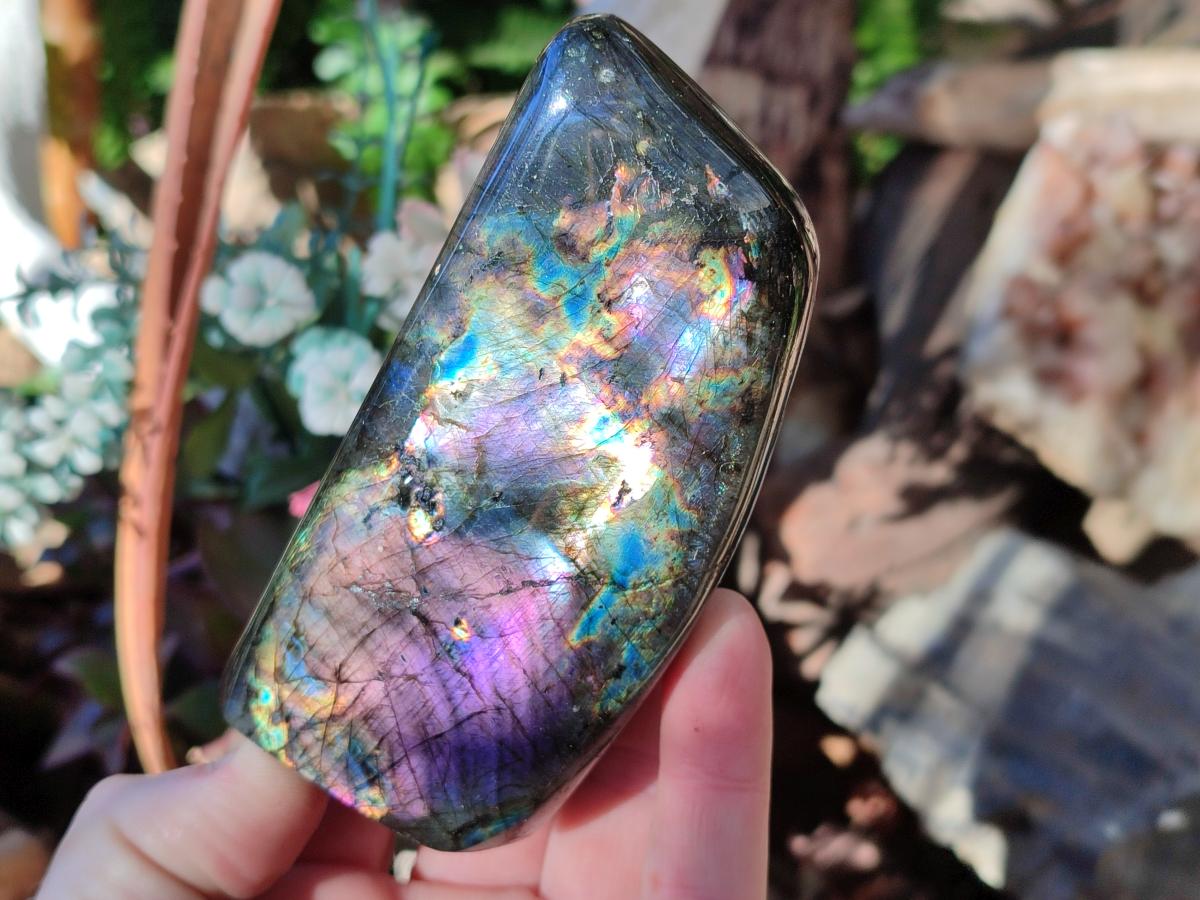 Polished Spectrolite Labradorite Standing Display Pieces x 6 From Madagascar - Toprock Gemstones and Minerals 