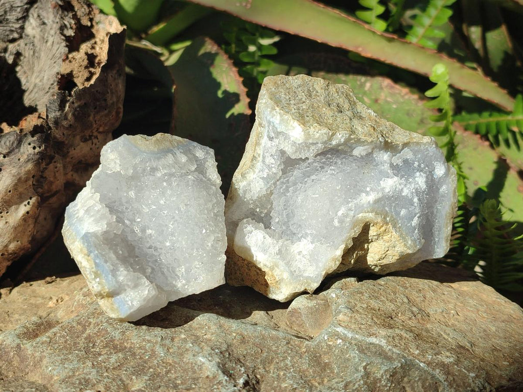 Natural Blue Lace Agate Geode Specimens x 12 From Nsanje, Malawi - Toprock Gemstones and Minerals 