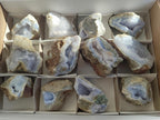 Natural Blue Lace Agate Geode Specimens x 12 From Nsanje, Malawi - Toprock Gemstones and Minerals 