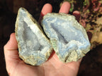 Natural Blue Lace Agate Geode Specimens x 12 From Nsanje, Malawi - Toprock Gemstones and Minerals 